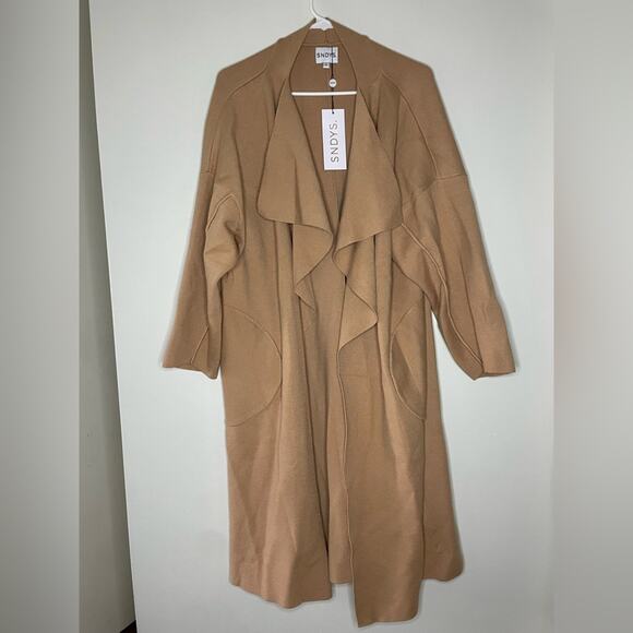 NWT New SNDYS. Revolve Tia Knit Cardigan in Camel Size L - Picture 4 of 7